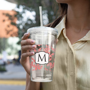 Monogram Damast Acryl Drinkbeker