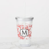 Monogram Damast  Acryl Drinkbeker (Voorkant)