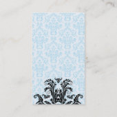 Monogram Damast (babyblauw) Visitekaartje (Achterkant)