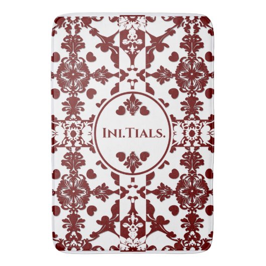 Monogram damast badmat (Voorkant Verticaal)