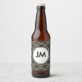 Monogram / Damast Bier Etiket (Voorkant)