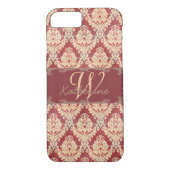Monogram damast Case-Mate iPhone case (Achterkant)