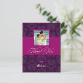 Monogram Damast, Dankjewel Fotopostkaarten, Briefkaart (Staand voorkant)
