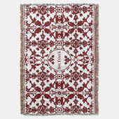 Monogram  damast deken (Voorkant Verticaal)