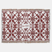 Monogram  damast deken (Voorkant)