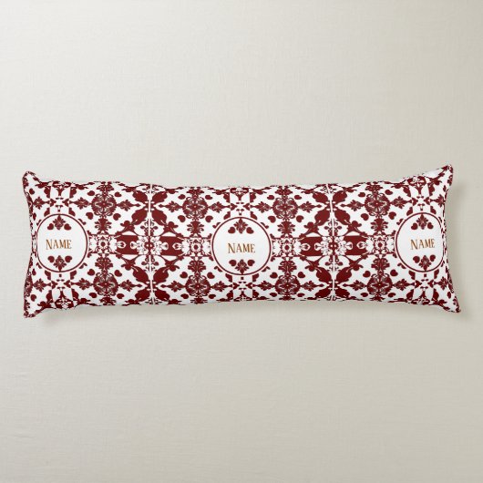 Monogram  damast lichaamskussen (Achterkant)