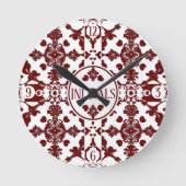 Monogram damast ronde klok (Voorkant)