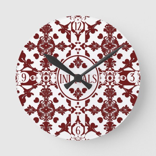 Monogram  damast ronde klok (Voorkant)