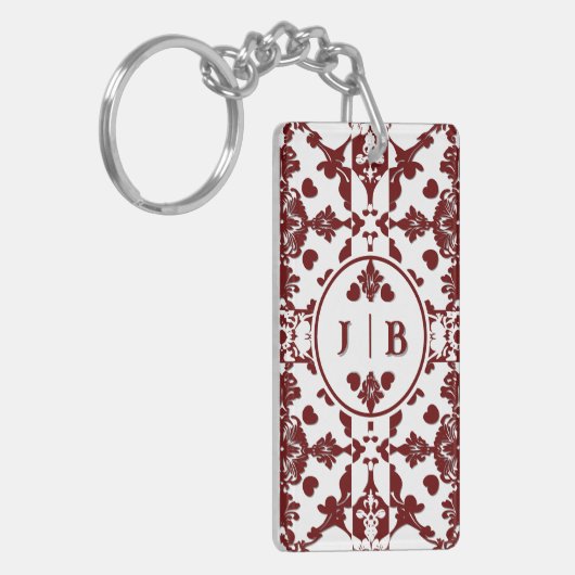 Monogram damast sleutelhanger (Voorkant Links)