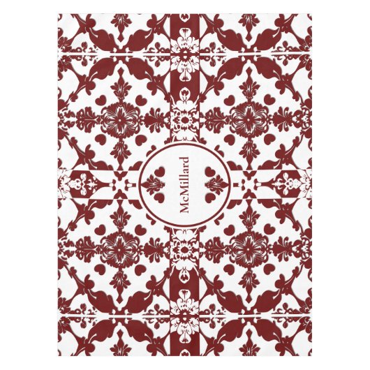 Monogram damast tafelkleed (Voorkant)