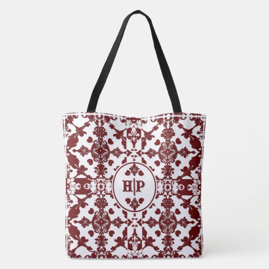 Monogram  damast tote bag (Achterkant)