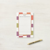 Monogram Dambord Reflectie Pastelkleurige Patchwor Post-it® Notes (Op bureau)