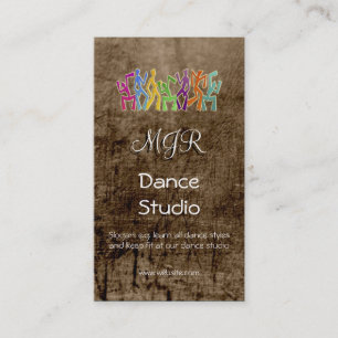 Monogram, Dance Studio, ledereffect Visitekaartje