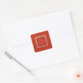 Monogram Dank Grijs Lijst Zilver Bruiloft Koraal Vierkante Sticker (Envelop)