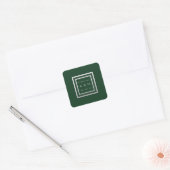 Monogram Dank Grijs Lijst Zilver Bruiloft Woodland Vierkante Sticker (Envelop)