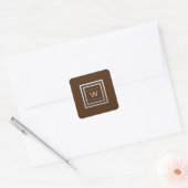 Monogram Dank Grijze Zilver Lijst VIP Weddenschap  Vierkante Sticker (Envelop)