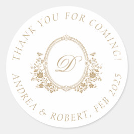 Monogram 'Dank je voor je komst' Stickers