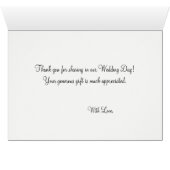 Monogram Dank u bruiloft roze rozen (Binenzijde Horizontaal (Onderkant))