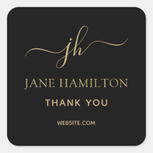 Monogram Dank u Business Logo Square Sticker