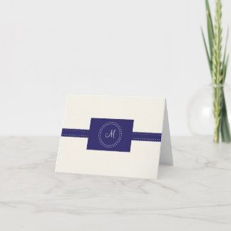 Monogram Dank U (marine) Bedankkaart