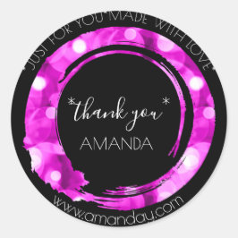 Monogram Dank u Web Boutique Modern Hot Pink Ronde Sticker