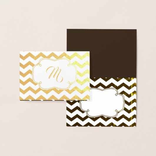 Monogram | Dank u wel | Chevron Stipes Folie Kaarten (Display)