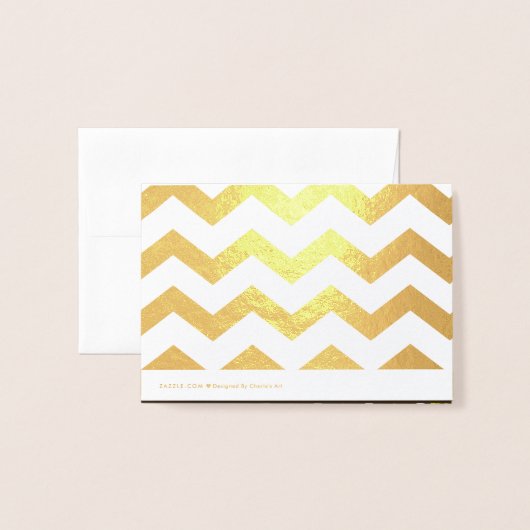 Monogram | Dank u wel | Chevron Stipes Folie Kaarten (Met envelop)