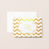 Monogram | Dank u wel | Chevron Stipes Folie Kaarten (Voorkant met envelop)
