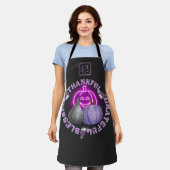 Monogram Dankbaar Gezegend Neon Pompoen Schort (Gedragen)