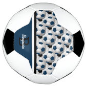 Monogram Dark Blue Black Voetbal Pattern (Gedraaid)