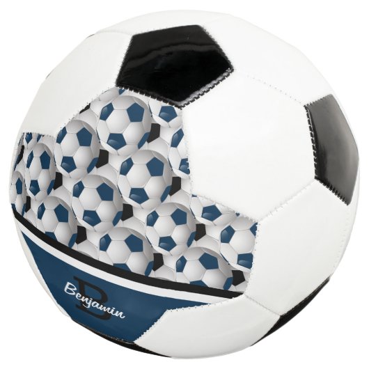 Monogram Dark Blue Black Voetbal Pattern (Drie kwart)