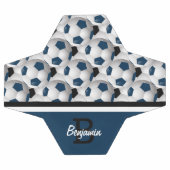 Monogram Dark Blue Black Voetbal Pattern (Enkel)