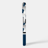 Monogram Dark Blue Black Voetbal Pattern Case-Mate iPhone Case (Achterkant / Links)