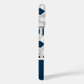 Monogram Dark Blue Black Voetbal Pattern Case-Mate iPhone Case (Achterkant / Rechts)