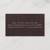 Monogram Dark Brown Elegant Canvas Visitekaartje (Achterkant)
