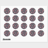 Monogram Dark Floral Ronde Sticker (Vel)