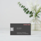 Monogram Dark Gray Chauffeur Visitekaartje (Staand voorkant)