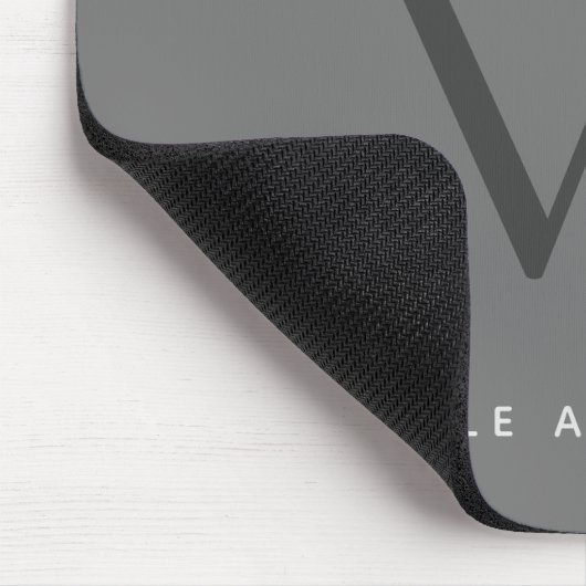 Monogram Dark Gray Luxury Professional Muismat (Hoek)