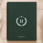 Monogram Dark Green Modern Minimalist Fitness Planner