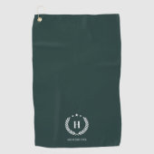 Monogram Dark Green Stylish Modern Minimalist Golfhanddoek (Voorkant)