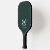 Monogram Dark Green Stylish Modern Minimalist Pickleball Paddle (Links)