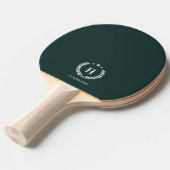 Monogram Dark Green Stylish Modern Minimalist Tafeltennisbatje (Voorkant Gekanteld)