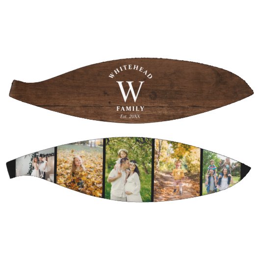 Monogram Dark Wood 5 Foto Collage Basketbal (Panelen)