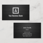 Monogram Dark Wood Stripes Visitekaartje (Voorkant / Achterkant)