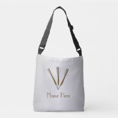 Monogram Darts Design Zilver Crossbody Tas (Voorkant)