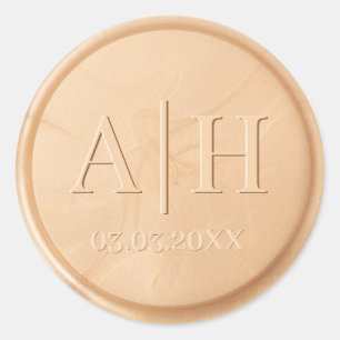 Monogram Date Ivory Wheat Seal Sticker
