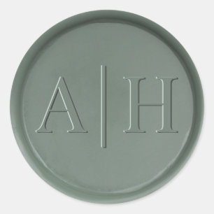 Monogram Datum Donker Sage Seal Sticker