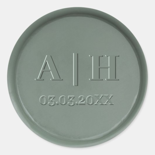 Monogram Datum Donkere grijze Sticker (Voorkant)