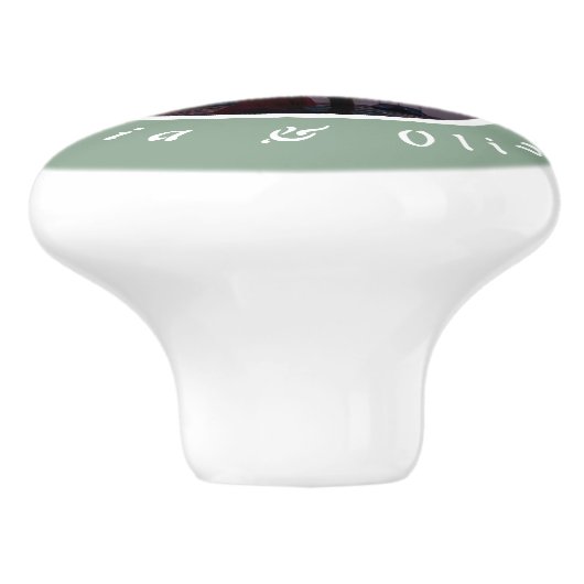 Monogram datum  ingelijste aangepaste foto keramis keramische knop (Zijkant)