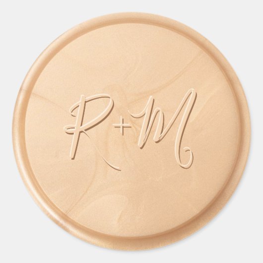 Monogram Datum Ivory Wheat Wax Seal Sticker (Voorkant)